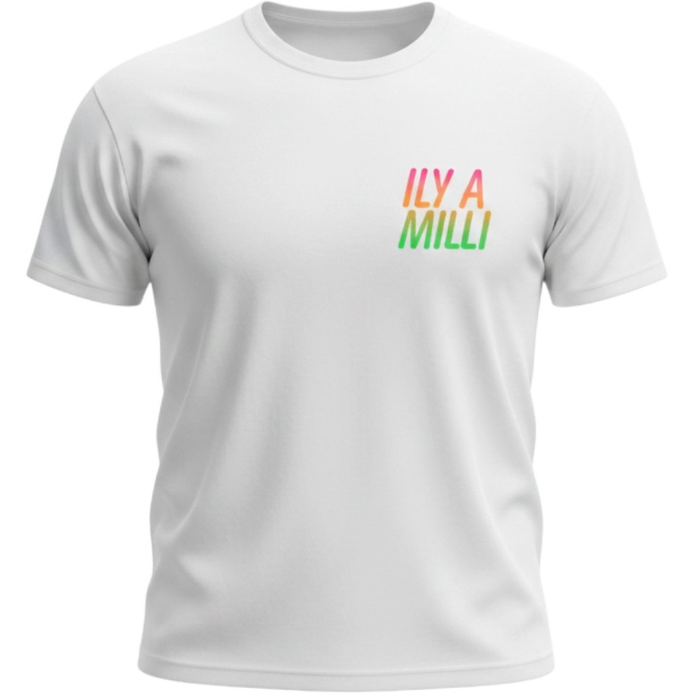 LONELY GHOST White Tee with Neon 'ILY A MILLI' Print
